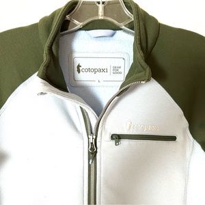 Sambaya Stretch Fleece Hoodless size Large Blue and Green Full Zip